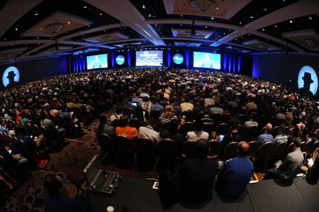 Attendees at the black hat conference