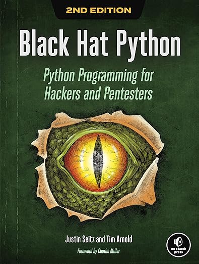 Black Hat Python cybersecurity book cover