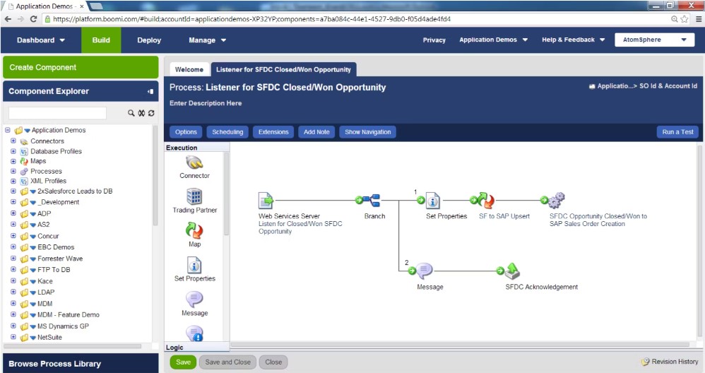 Boomi EDI software dashboard