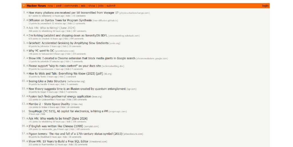The Hacker News website