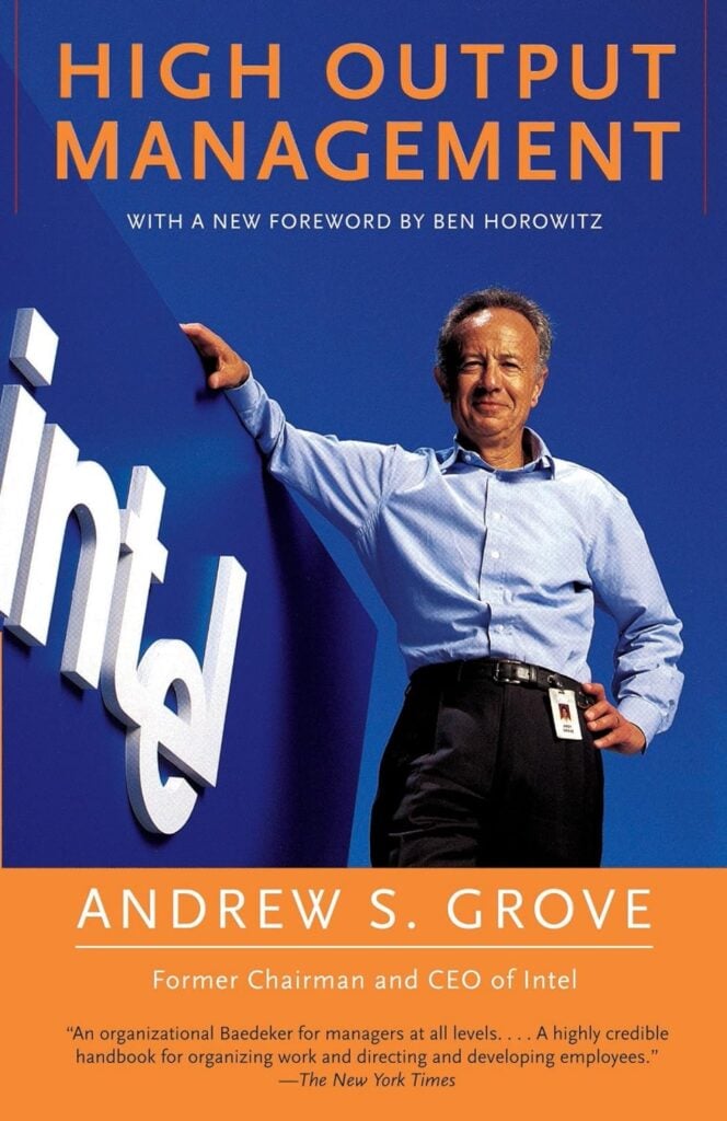 The hard cover of High Output Management, a tech leadership book written by Andrew S. Grove