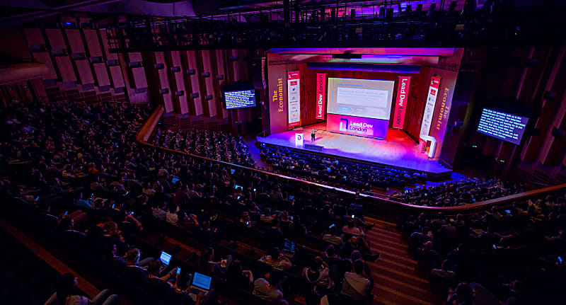Speaker presenting at the LeadDev London conference