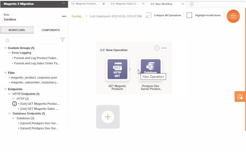 Jitterbit EDI software new operation view