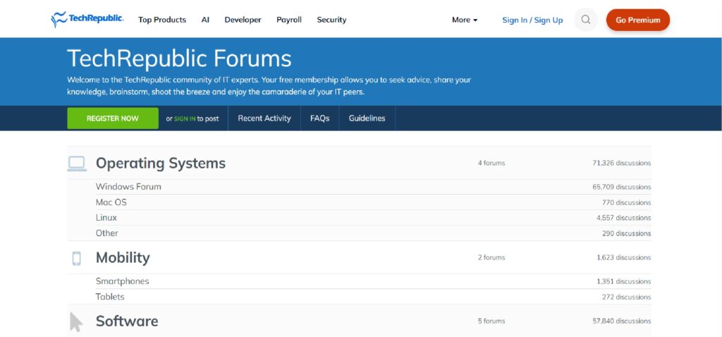 TechRepublic Forums for IT community
