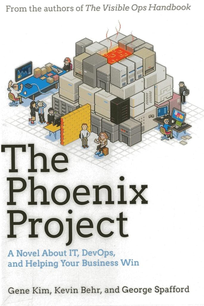 Hard cover photo of the tech leadership book entitled The Phoenix Project