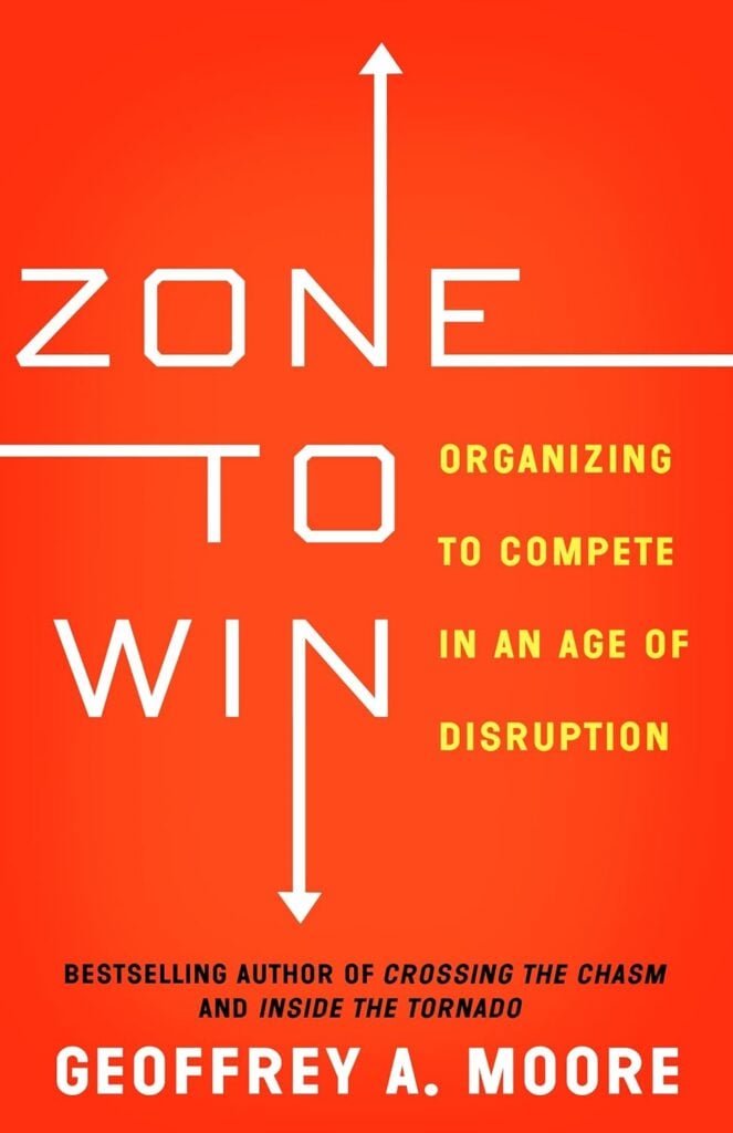 Hard cover photo of the book Zone to Win, a tech leadership book written by Geoffrey A. Moore