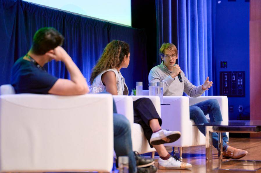 A panel discussion at the AI Conference