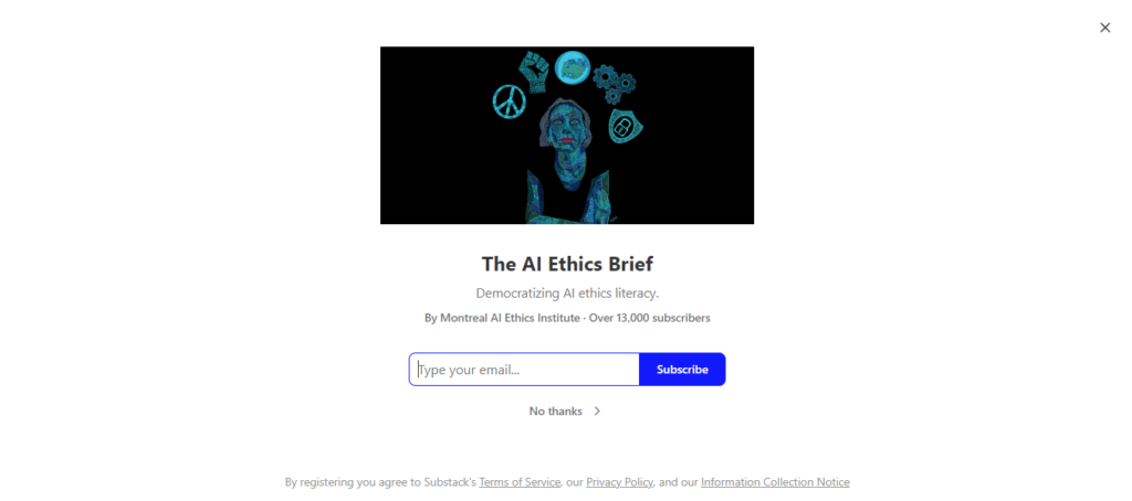 Montreal AI Ethics Institute newsletter subscription form