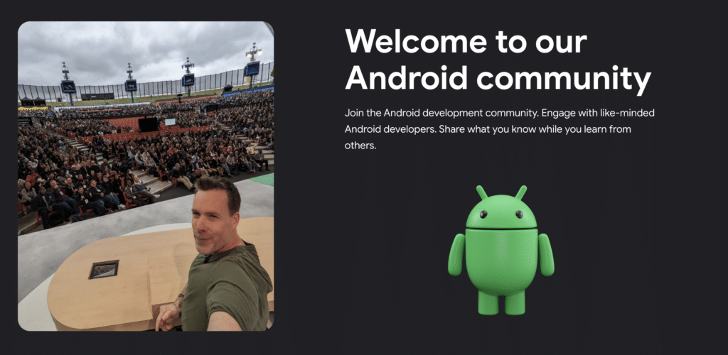 Android Developer Community landing page