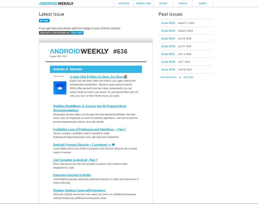 Android Weekly newsletter