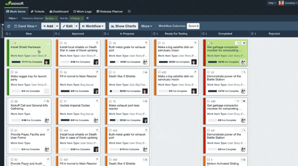 Axosoft dashboard screenshot