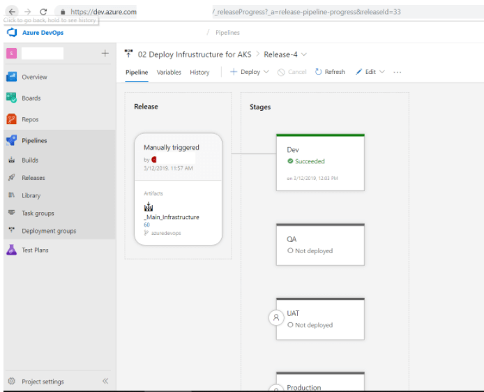 azure devops deployment screenshot