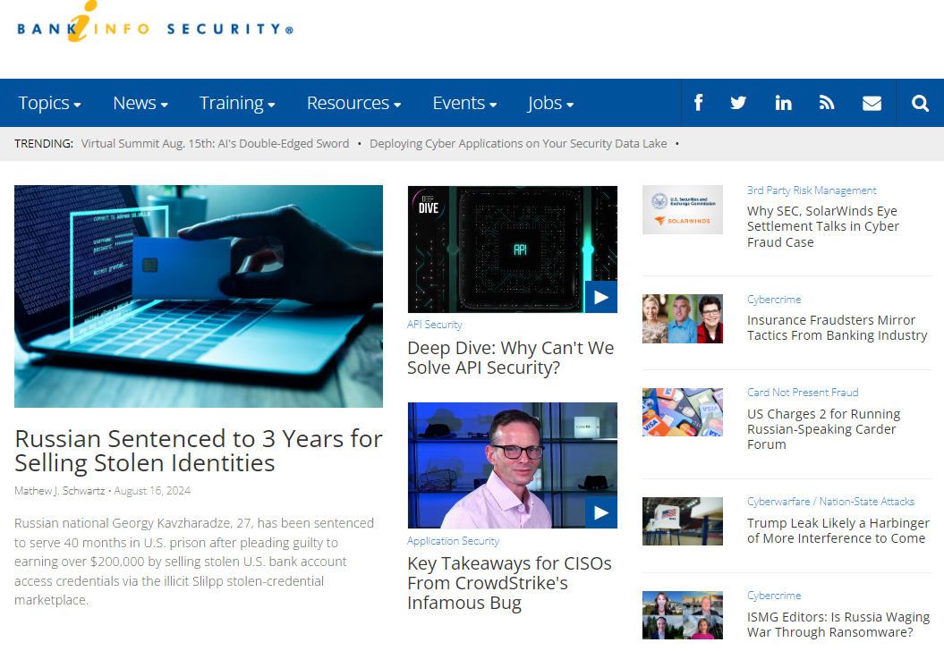 Bank Info Security, a cybersecurity newsletter