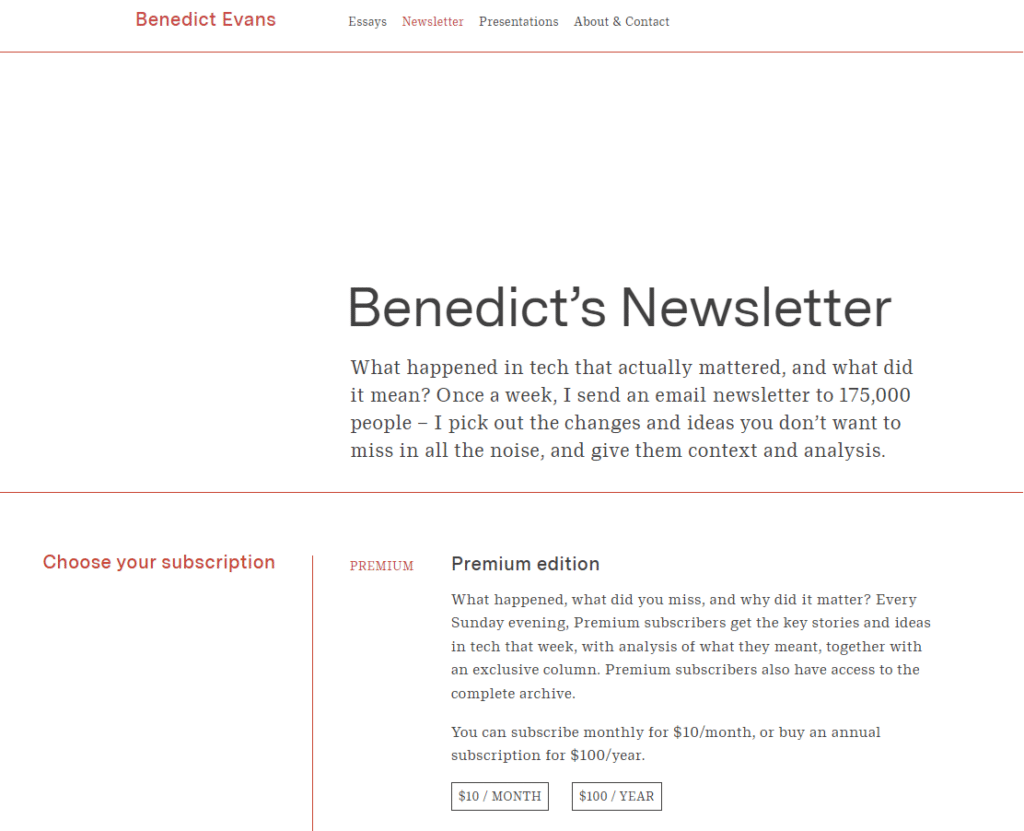 Benedict's IT Industry Newsletter Page