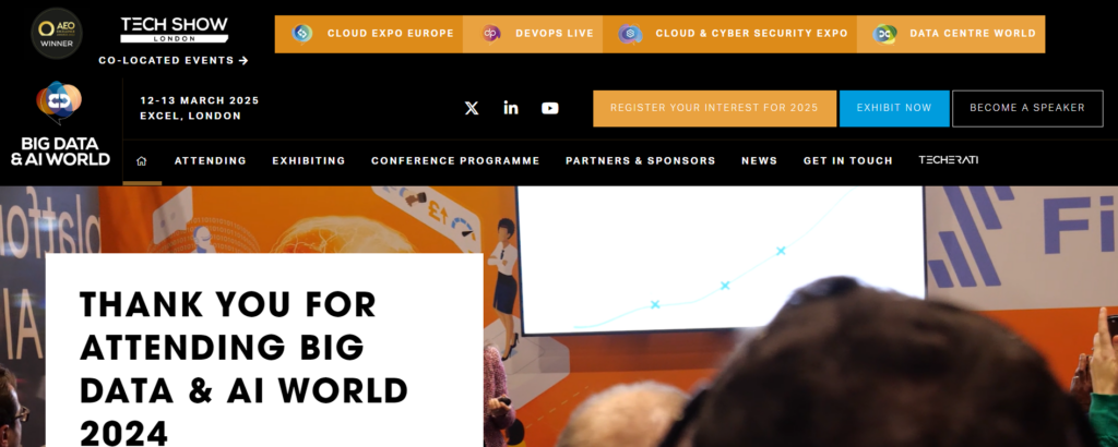 Big Data &amp; AI World website screenshot