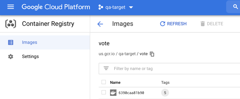 Google Container Registry build and push image interface