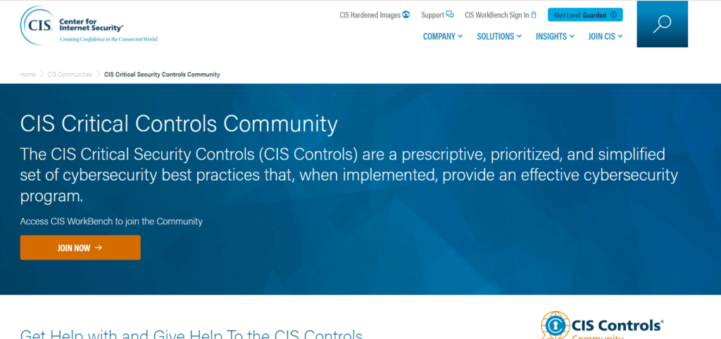 Center for Internet Security Controls Community website