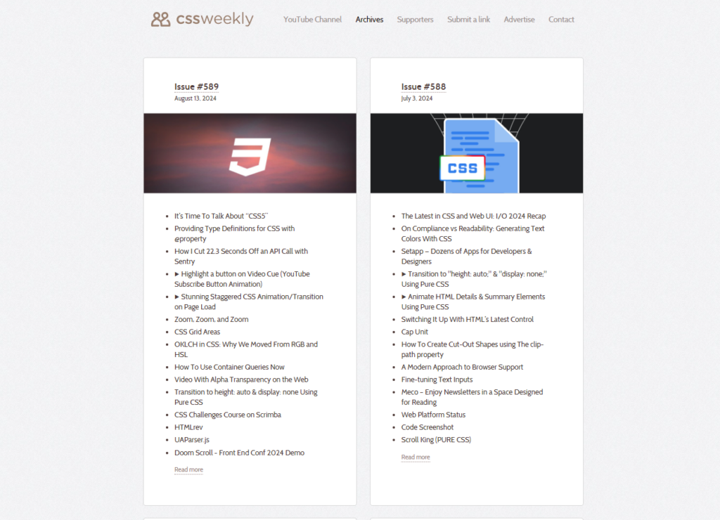 CSS Weekly newsletter archives