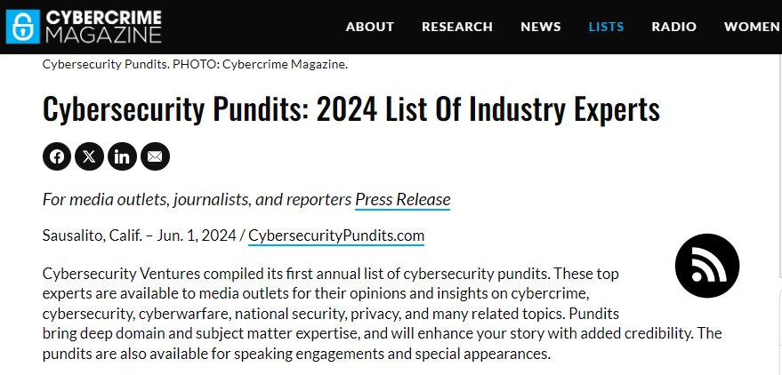 Cybercrime Magazine, a cybersecurity newsletter