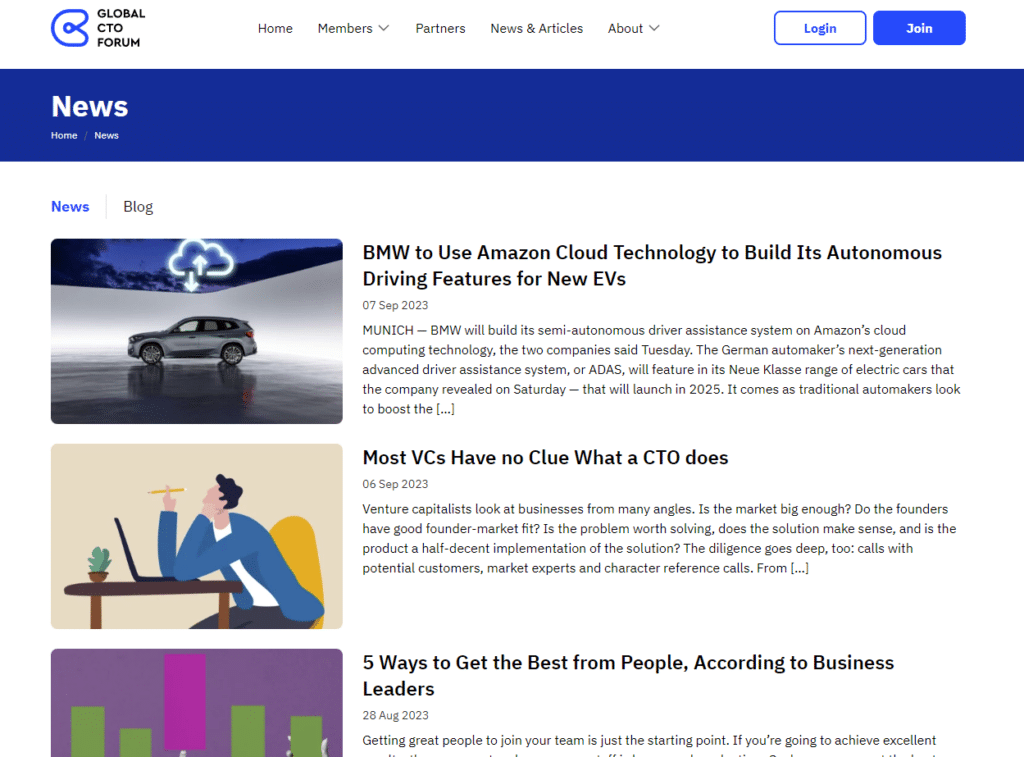 Global CTO Forum website