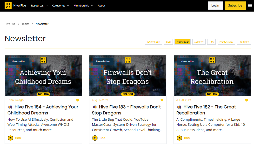 Hive Five, a cybersecurity newsletter