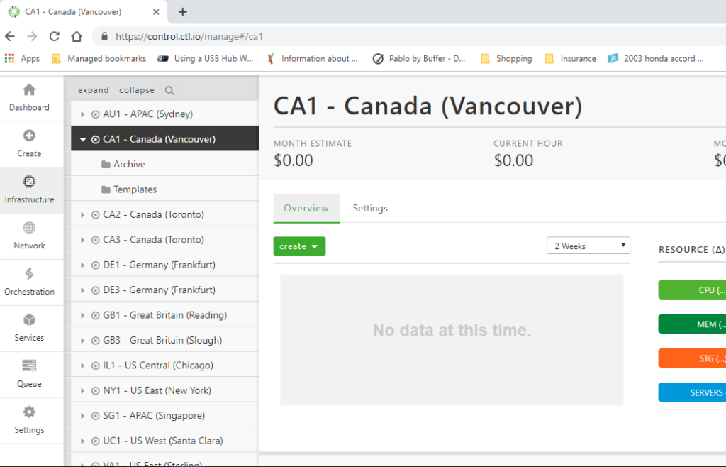 Lumen Public Cloud infrastructure feature screenshot