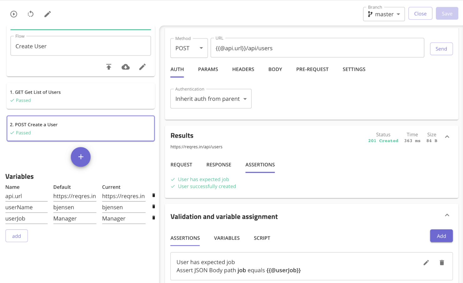 mabl API Test Screenshot