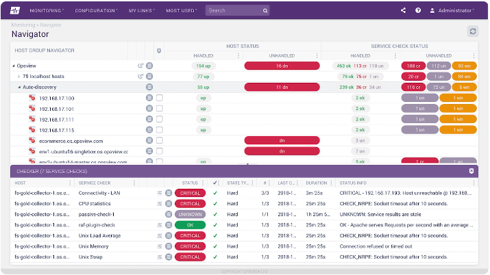 A photo for the navigator tab of the tool Opsview Monitor.