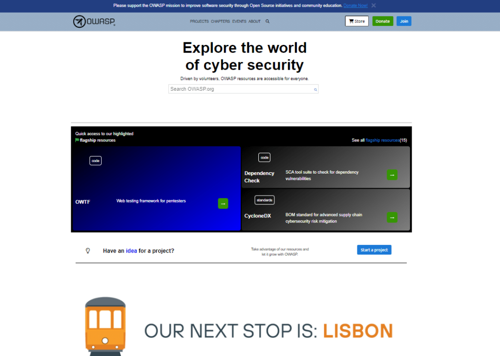 OWASP community website screenshot