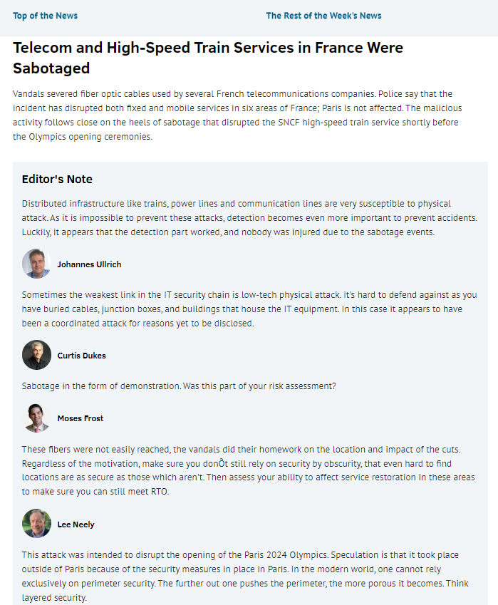 The SANS Newsbites' latest newsletter