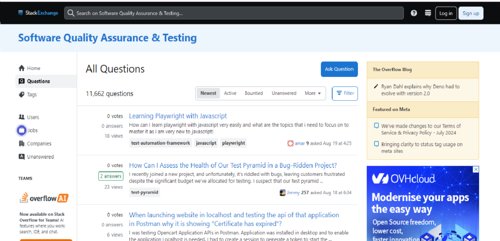 SQA Stack Exchange Community Forum