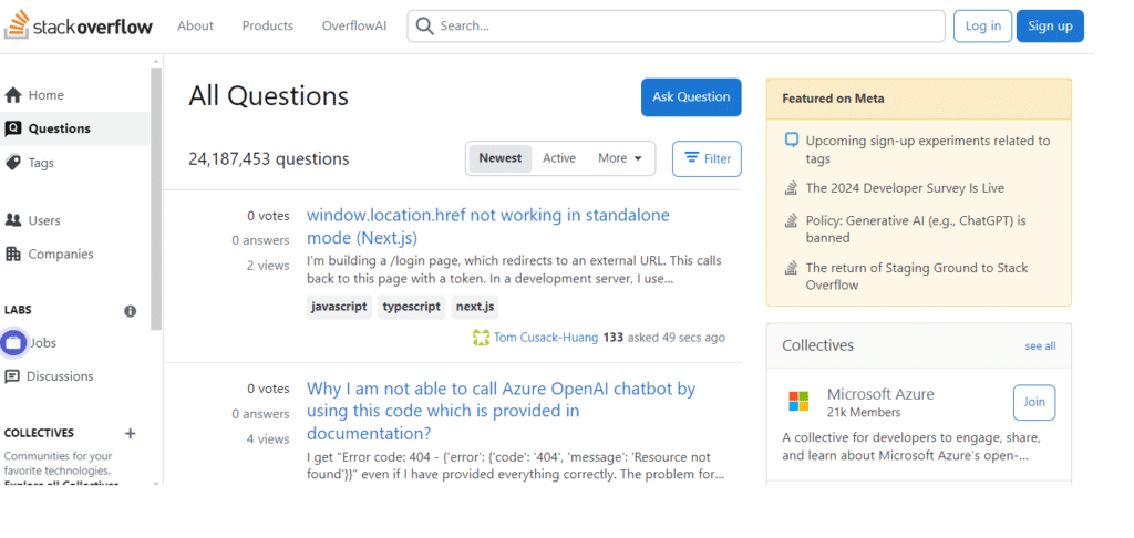 Stackoverflow, a developer community