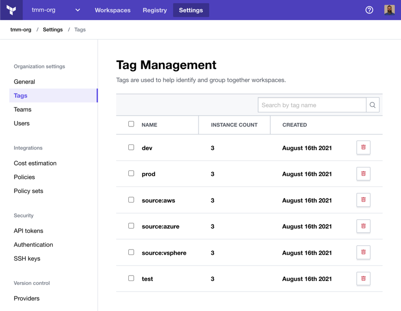 Terraform review screenshot showing cloud management.