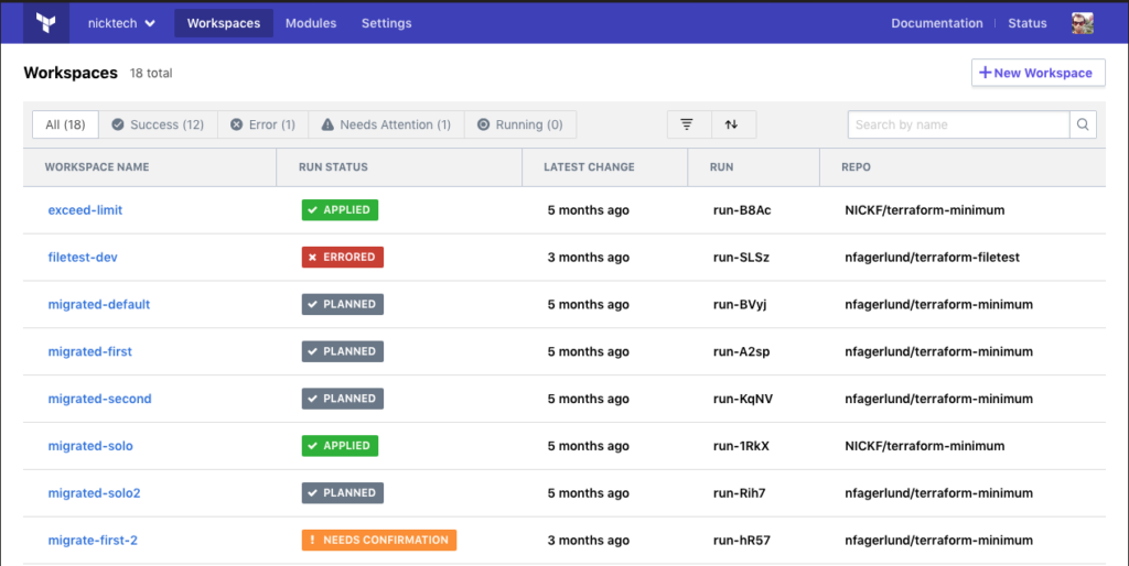 Terraform review screenshot showing infrastructure.