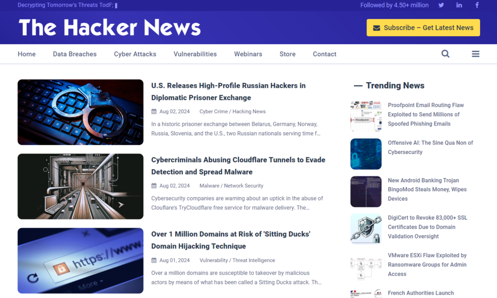 The Hacker News website