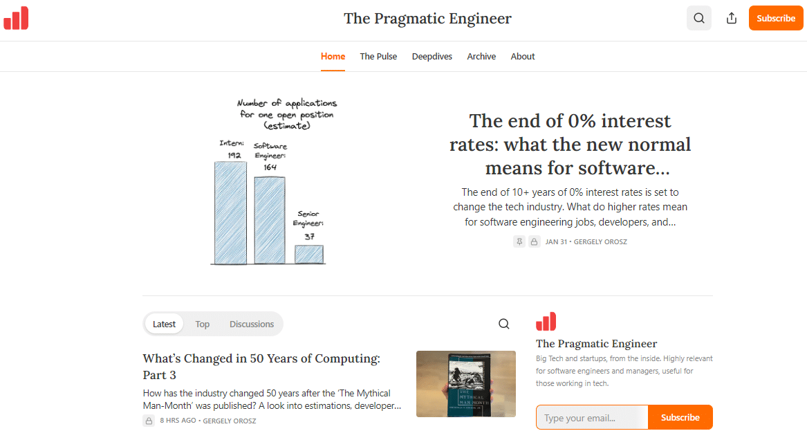 The Pragmatic Engineer home page