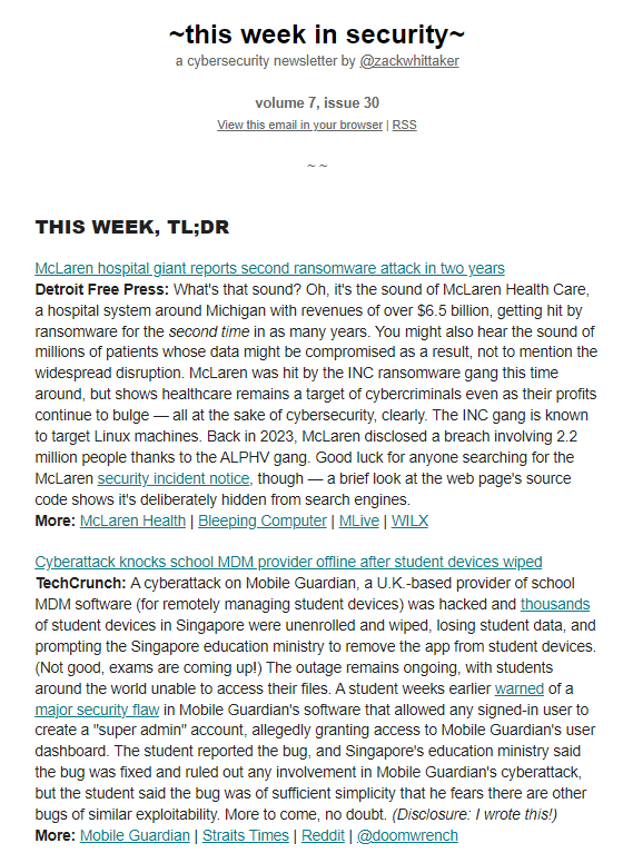 This Week in Security newsletter