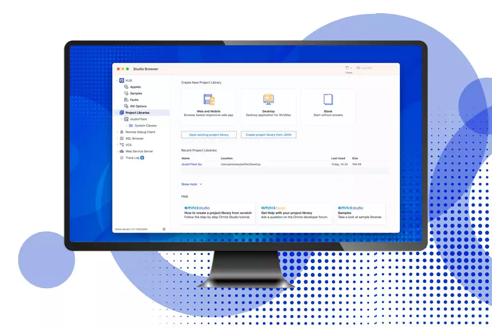 The desktop view of the interface for the tool Omnis.